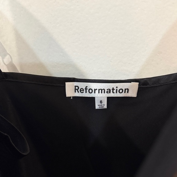 Reformation Black 100% Silk Dress Size 6 $298 - Picture 6 of 11